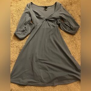 Elegant Blue-Gray Women's Dress